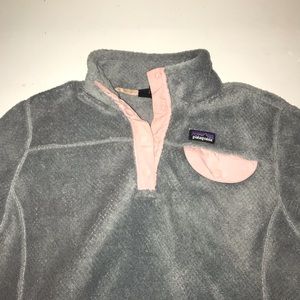 Grey Patagonia Fleece Snap-T Pullover